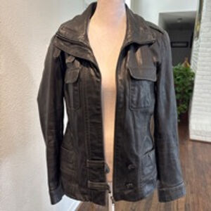 Women's Danier Black Leather Jacket Size S
